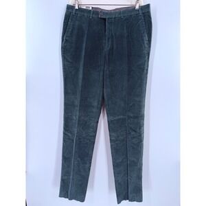 Hiltl Mens Corduroy Trousers Teal Green Dayne So Regular Fit Pants 38/38 NEW
